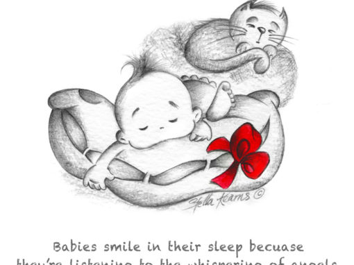 Illustration “Baby with Cat”