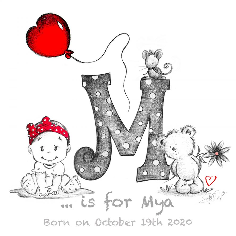LETTER M BABY GIRL BABY NAME GIFTS