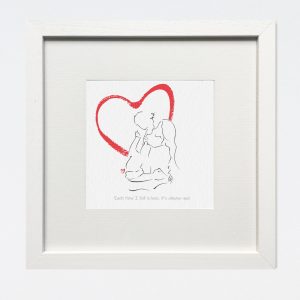 Couple hugging- Valentine art print
