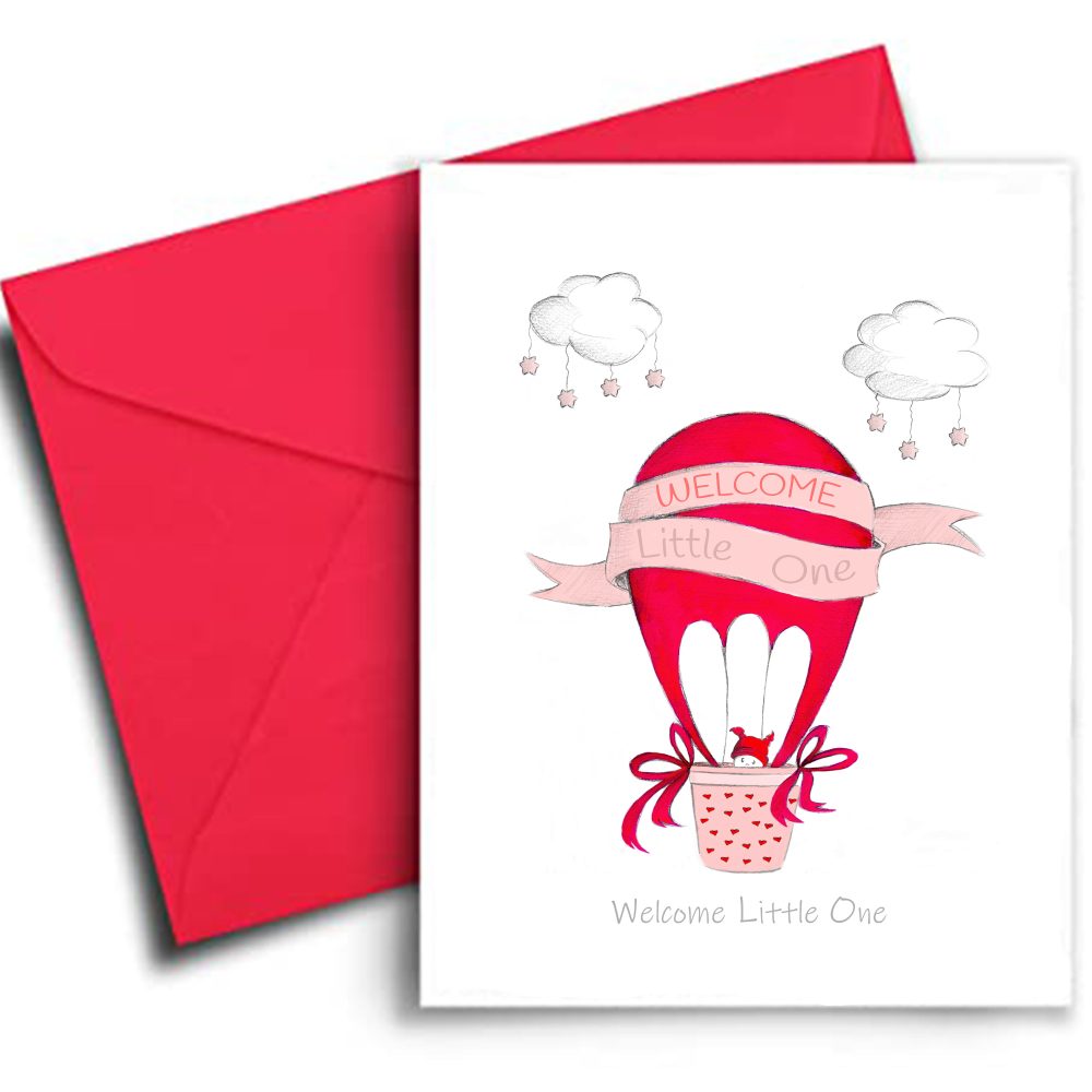 Welcome little one-Baby in hot air balloon