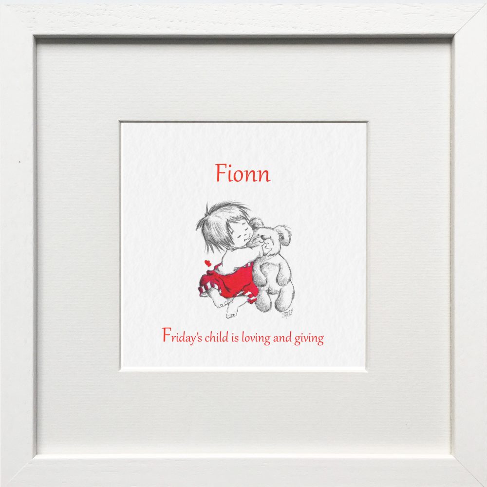 Personalised Friday's Child Nursery Print & Gift