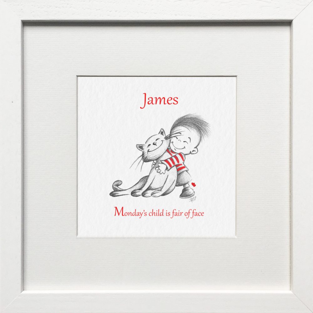 Personalised Monday's Child Nursery Print & Gift