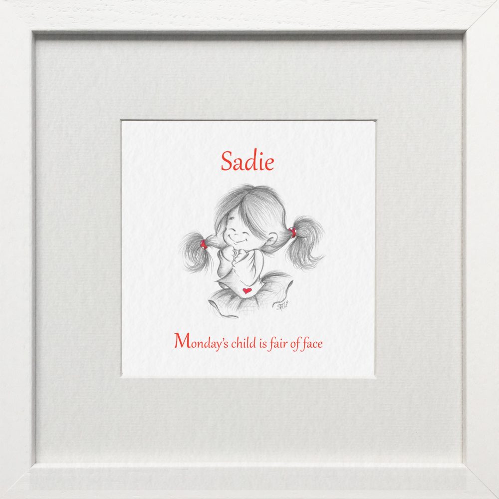 Personalised Monday's Child Nursery Print & Gift