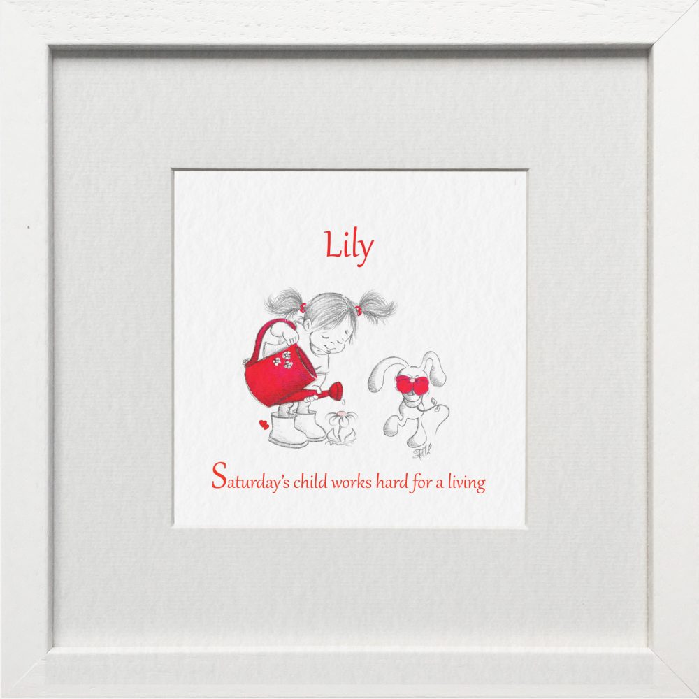 Personalised Saturday's Child Nursery Print & Gift