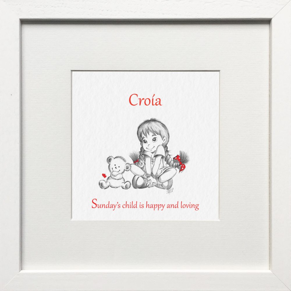 Personalised Sunday's Child Nursery Print & Gift