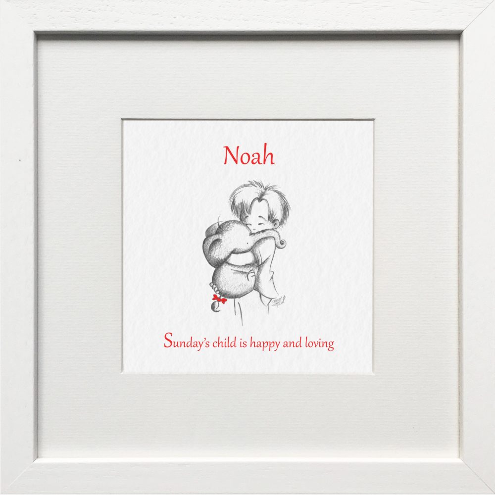 Personalised Sunday's Child Nursery Print & Gift