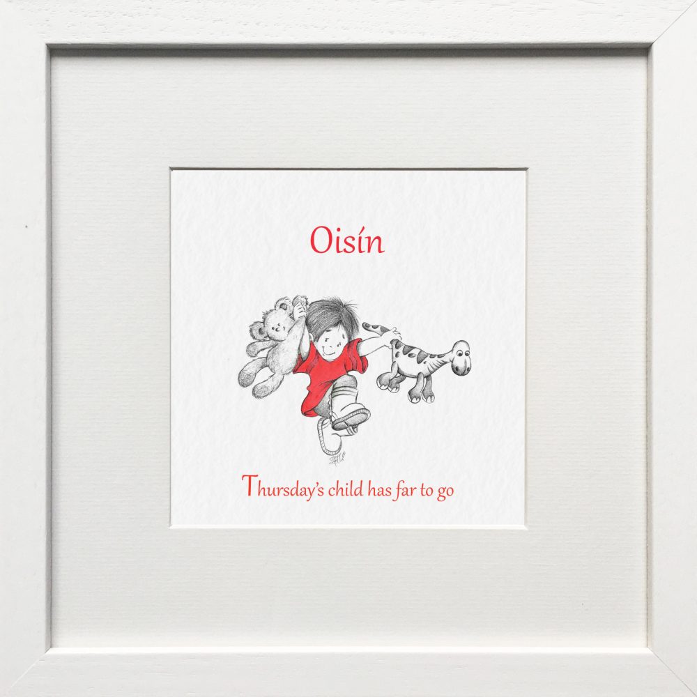 Personalised Thursday's Child Nursery Print & Gift