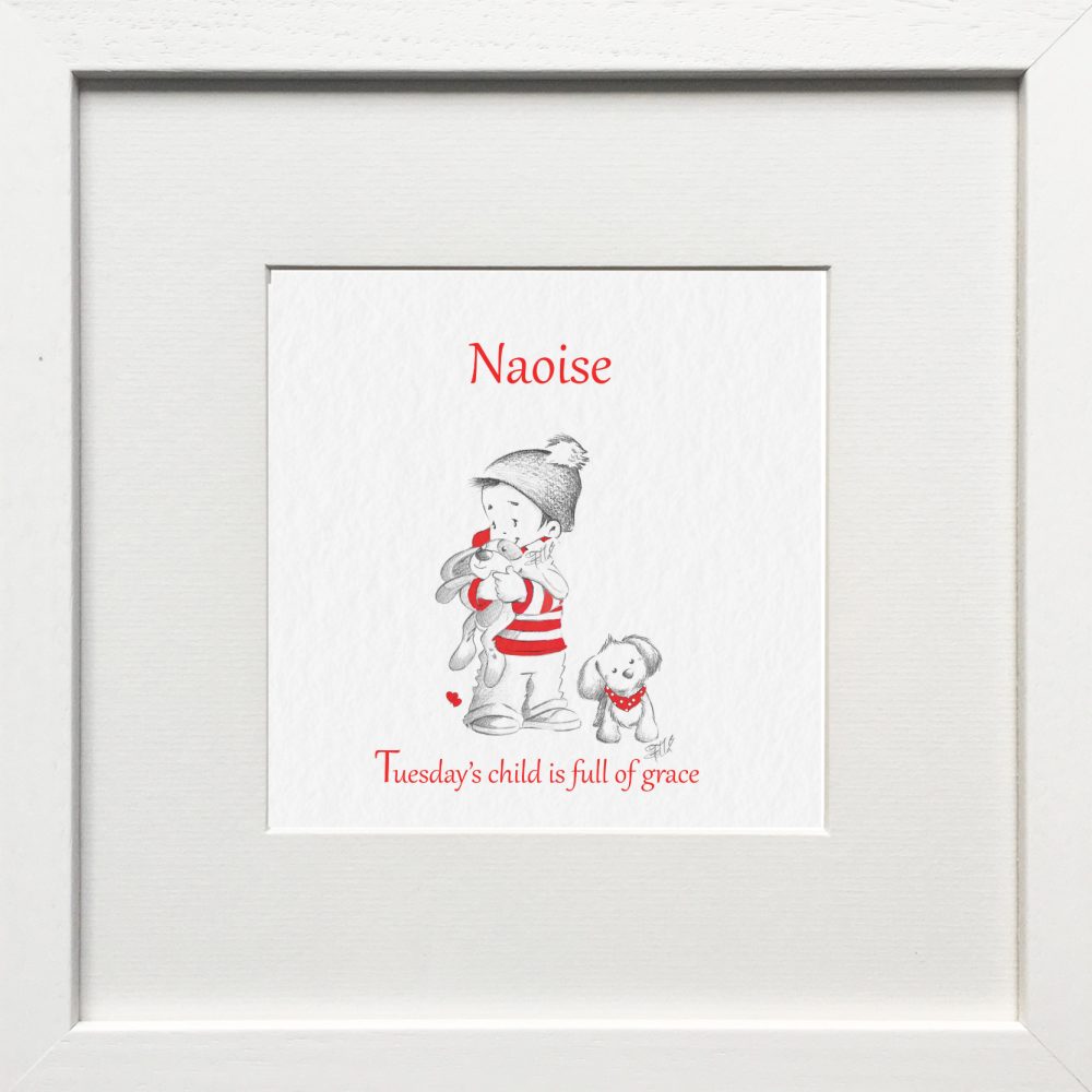 Personalised Tuesday's Child Nursery Print & Gift