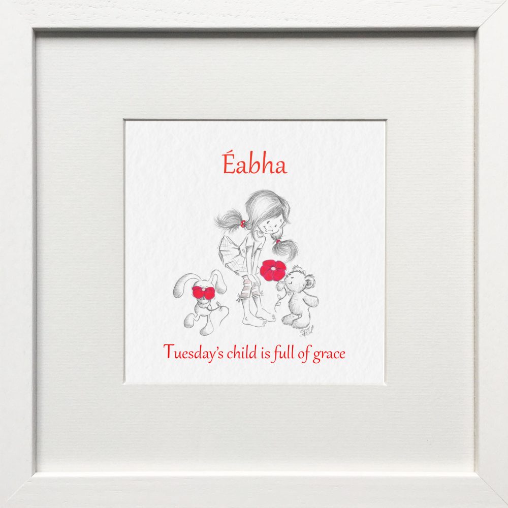 Personalised Tuesday's Child Nursery Print & Gift