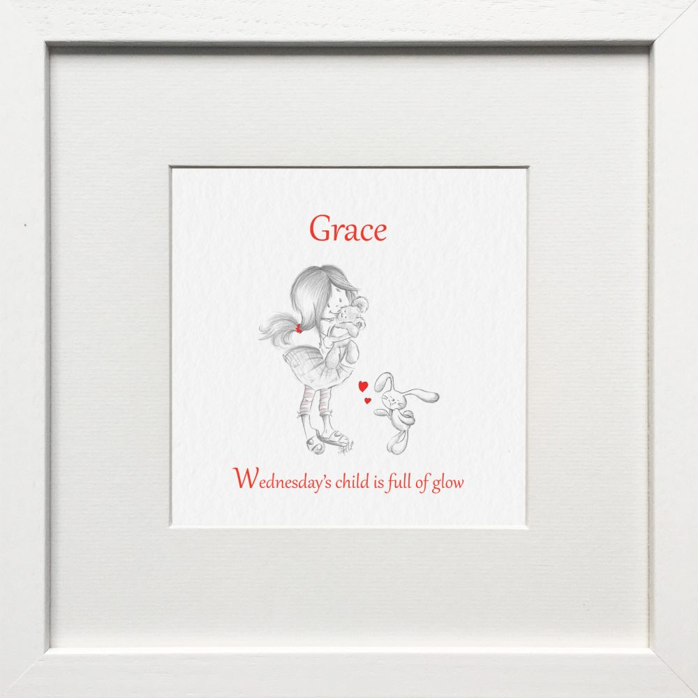 Personalised Wednesday's Child Nursery Print & Gift