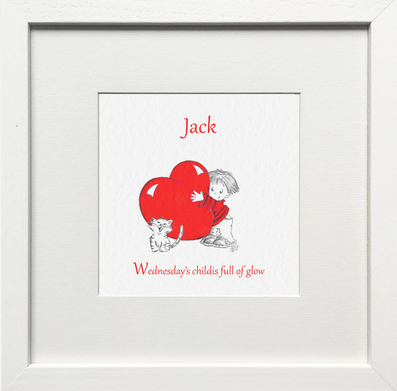 Personalised Wednesday's Child Nursery Print & Gift
